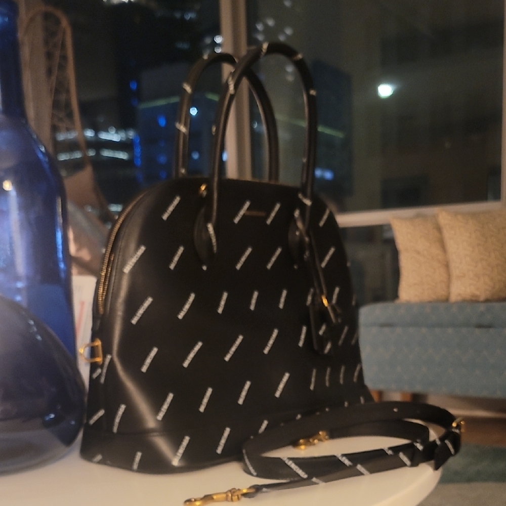 Balenciaga Black Leather Dome Bag Large